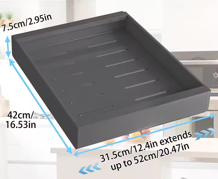 Adjustable Pull-Out Kitchen Drawer Organizer – Extendable 32–52cm
