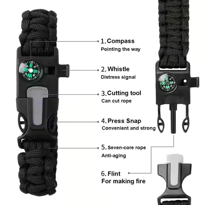5-in-1 Tactical Survival Bracelet