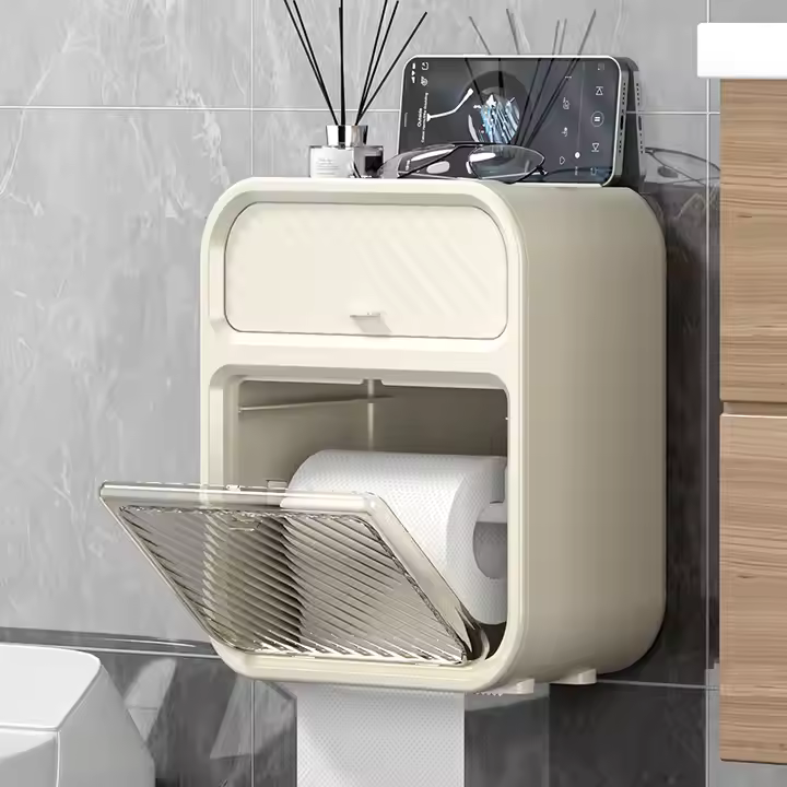 2 in 1 Tissue Box with Storage Drawer(Wall Mounted)