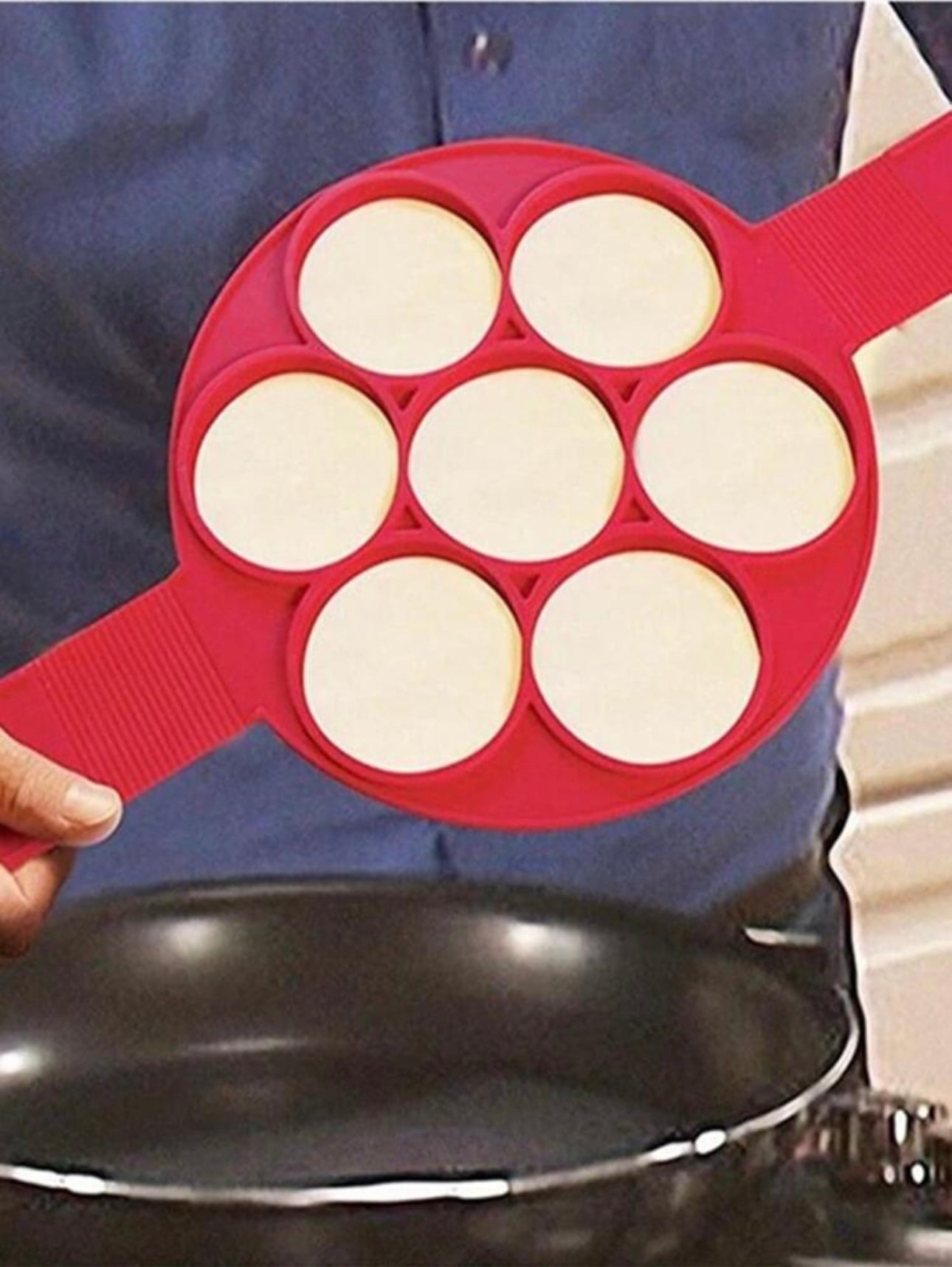 Silicone Pancake & Egg Ring Mold – 7-Slot Non-Stick Cooking Ring