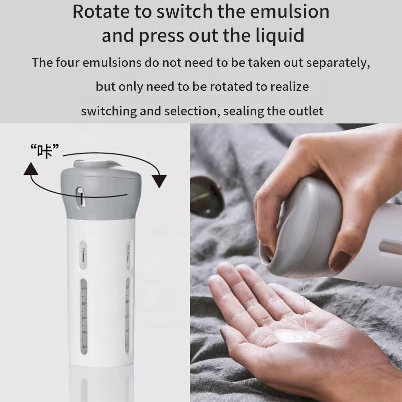 Portable & Refillable 4-in-1 Lotion Sub-Bottle Dispenser
